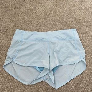 Size 6, blue lulu lemon running shorts